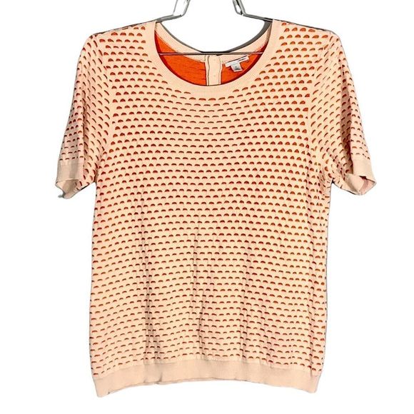 Halogen Textured Coral & Cream Shirt Size XL - Picture 2 of 7